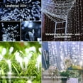 thumbnail image 2 of Cortina de luz LED 300 Cortina de luz LED con control remoto y temporizador 8 modos Cortina de luz de cadena compatible con fiesta de Navidad en interiores al aire libre Afortunado Sencillez, 2 of 5