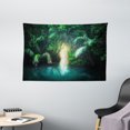 thumbnail image 1 of Jungle Tapestry, Tropical Lake Mangrove Rainforest Pathway through Lush Sri Lanka Travel Destination, Wall Hanging for Bedroom Living Room Dorm Decor, 60W X 40L Inches, Green Teal, by Ambesonne, 1 of 2