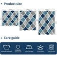 thumbnail image 5 of Blue Gray Geometric Curtains 27 Inches Wide 24 Inches Length 2 Panels Modern Minimalist Rod Pocket Window Curtain Vintage Aesthetic Printed Curtains for Kitchen Bathroom, 5 of 6