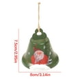thumbnail image 3 of Hvmvliv Christmas Bell Decorations (3.14x3.14x2.95in) Metal Bells For Christmas Decoration Hanging Christmas Tree Decorations Santa Snowman Bells Christmas Props Green, 3 of 5