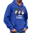 thumbnail image 2 of EchfiProm Hoodies for Men Merry Christmas Pullover with Pockets Blue Hooded Xmas Graphic Mens Sweatshirt 2XL, 2 of 4