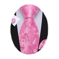 thumbnail image 1 of Set de corbatas Barry.Wang Flower para hombre con pañuelo y gemelos, 1 of 8