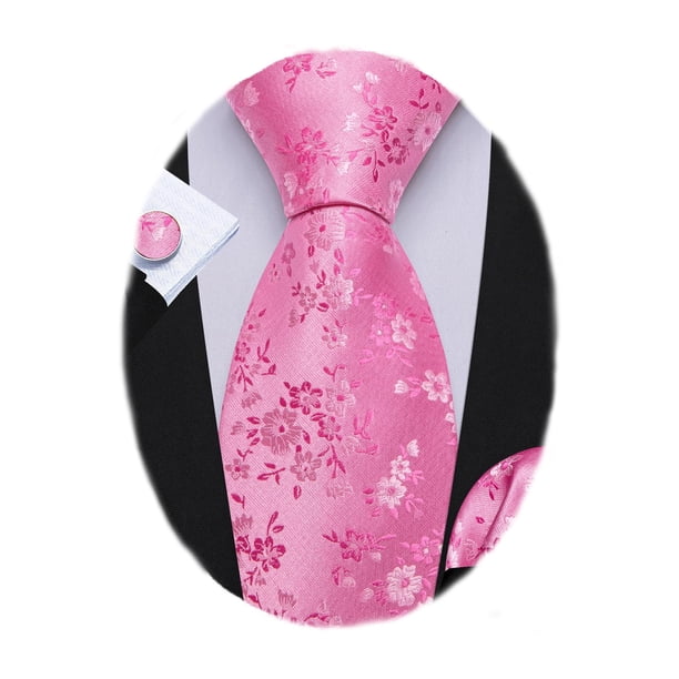 Set de corbatas Barry.Wang Flower para hombre con pañuelo y gemelos