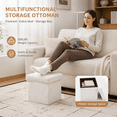 thumbnail image 6 of Casa Pura Furniture Storage Cube Ottoman White Plush Faux Rabbit Fur Foldable with Hidden Storage Square 12 Inch, 6 of 7