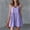 Purple, variant on Women's Washed Crinkle Cotton Mini Dress Summer Sleeveless Round Neck Button Front Casual Babydoll Dress Purple M(M)