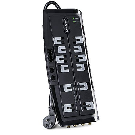 CyberPower CSHT1208TNC2 Home Theater 12-Outlets Surge Suppressor NET, and AV protection 3150