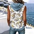 thumbnail image 6 of GERsome Hooded Tank Tops Women's Sleeveless Shirts Trendy Print Color Block Summer Casual Blouses Size L, 6 of 7