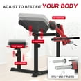 thumbnail image 6 of HeeH 2-in-1 Bicep Curl & Tricep Extension Machine - Arm Workout Bench for Home Gym (Red), 6 of 7