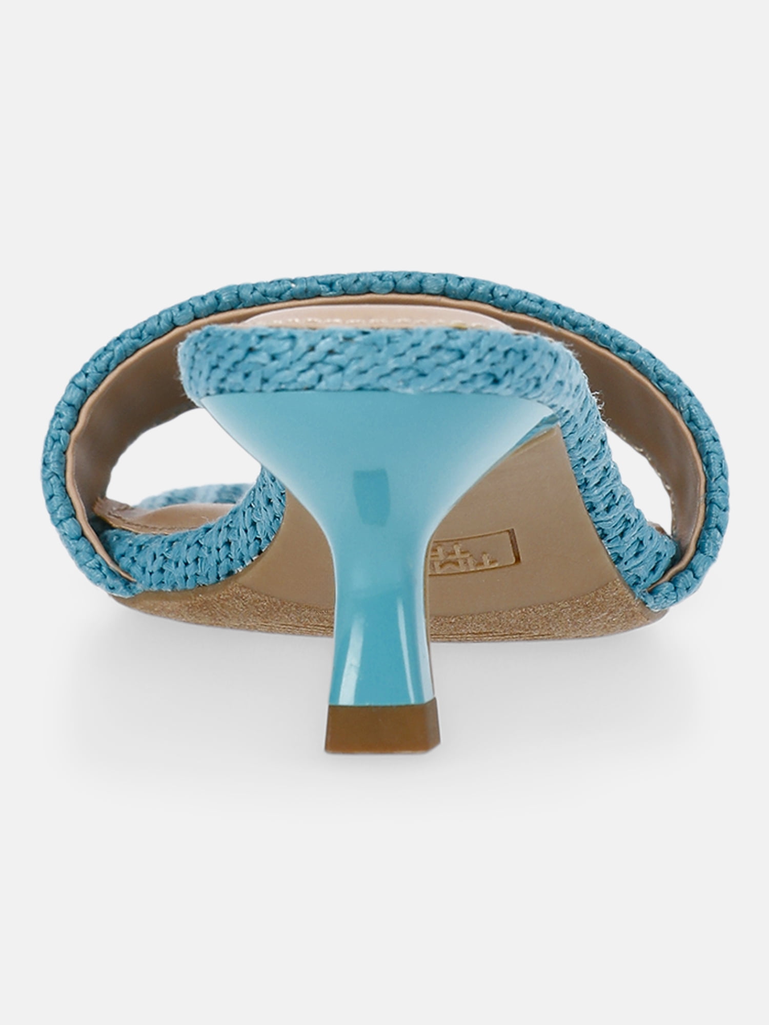 Time and Tru Women's Raffia Kitten Heel Sandals