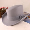 thumbnail image 3 of Jiibva Wool Top Hat Unisex Asymmetric Top Hat Victorian Magician Hat Gentlemen Hat Jazz Cap, 3 of 7