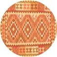 thumbnail image 1 of Ahgly Company Indoor Round Oriental Orange Traditional Area Rugs, 5' Round, 1 of 1