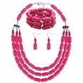 thumbnail image 1 of Femmes Multi-Couches Collier Perles de Mode Collier Choker avec Boucles d'Oreilles et Bracelet, 1 of 7