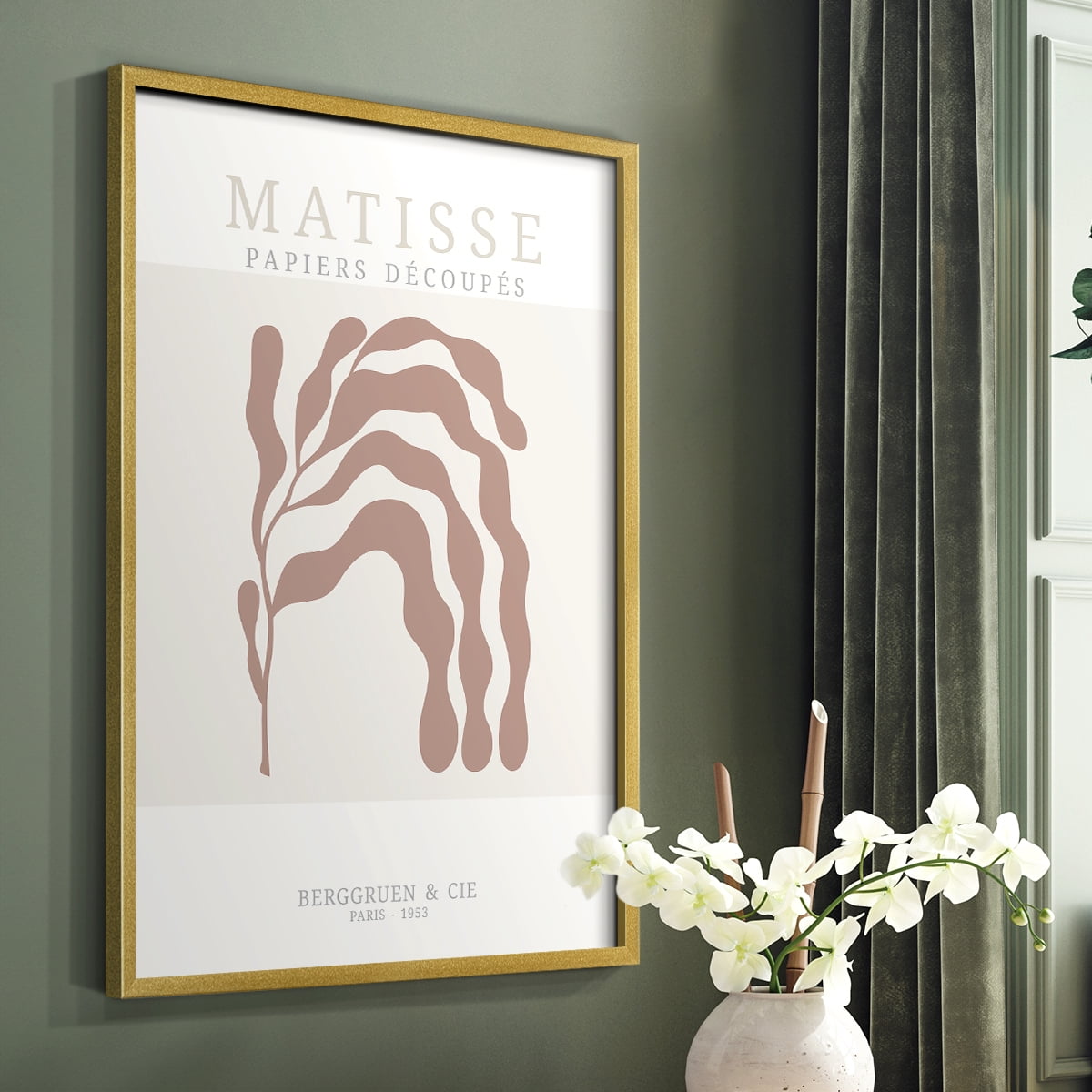 Matisse CDXXXII in Gold Solid Wood Framed Print No Nail Hanging