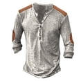 thumbnail image 2 of Henley Shirts for Men Front Placket Button Down Retro Casual Long Sleeve Washed T Shirts for Men Renaissance Top, 2 of 3