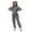Gray-a, variant on Women's Novelty One-Piece Pajamas New Women's Fashion Solid Color Comfortable Fleece Zipper Hoodie with Ears Jumpsuit Home Clothes Womens Fleece Winter Rompers Sleepwear Black S New