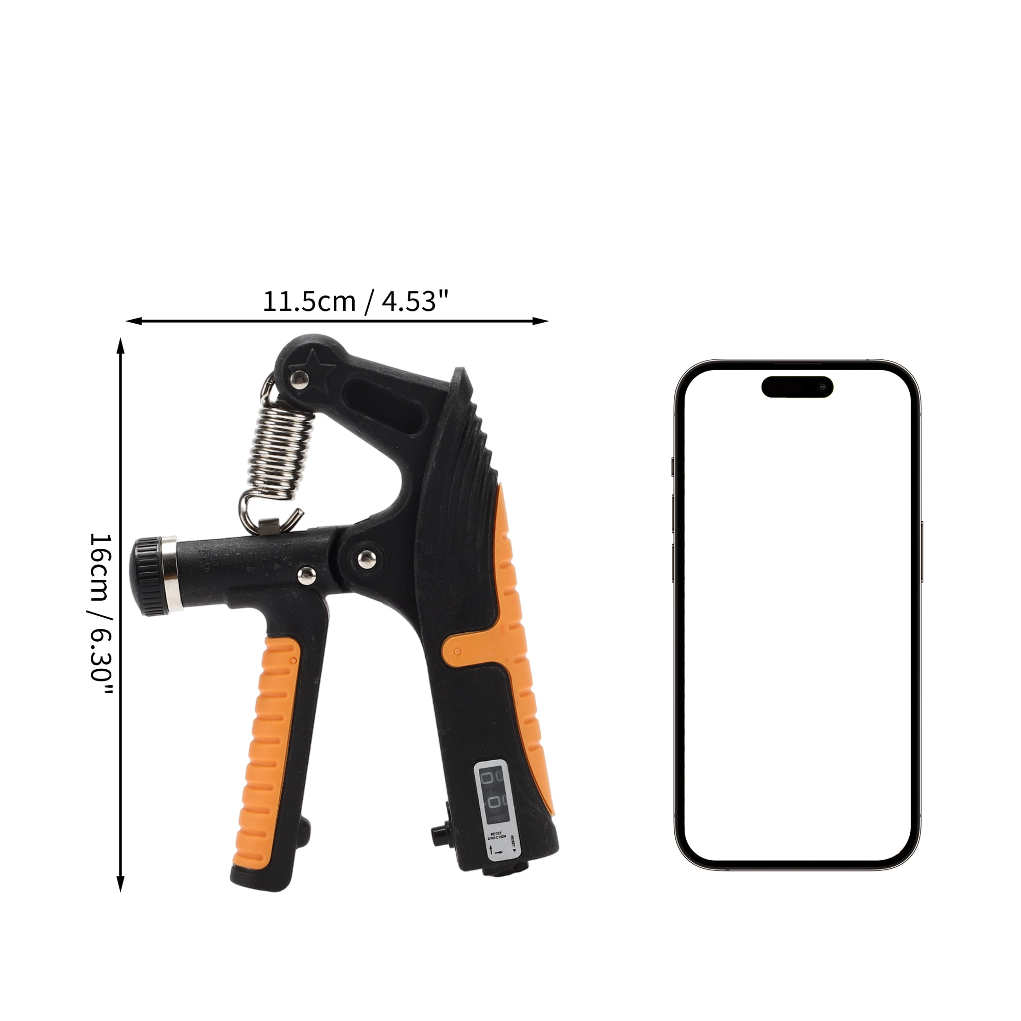 Unique Bargains R Shape Hand Grip Strengthener Adjustable Strength for Fitness Orange