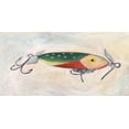 thumbnail image 2 of Moore, Regina 14x9 White Modern Wood Framed Museum Art Print Titled - Retro Fishing Lure III, 2 of 4