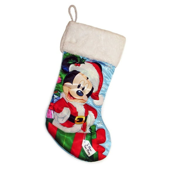 Kurt Adler Santa Mickey Mouse Stocking With Plush Cuff