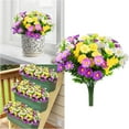 6 Bundles Artificial Daisies Flowers Silk Cemetery Flower Daisy Plastic Memorial Bouquet For