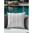 thumbnail image 3 of Outdoor Pillows Waterproof, Grey Botanical Throw Pillows with Inserts Included, Modern Farmhouse Striped Indoor Outdoor Decorative Lumbar Pillow for Bed/Couch/Patio 16"x16", 1Pcs, 3 of 8