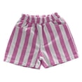 thumbnail image 4 of Boys and Toddler Pull on Shorts Thin Stripe Elastics Waist Casual Summer Kids Girls Shorts Lightweight Sweat Shorts, 4 of 5