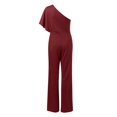 thumbnail image 4 of Gibobby pantalones siameses color liso Pantalones de pierna ancha de dama de mono multicolor sexy para mujer(Vino， XL), 4 of 5