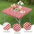 thumbnail image 4 of Red White Checkerboard Checkered Pattern Square Fitted Tablecloth with Elastic Edge,Square Table Cover,Washable Elastic Table Cover for Home Kitchen Party Decor 34"x34", 4 of 6
