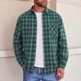 thumbnail image 2 of Miluxas Men's Button Down Shirt Casual Plaid Long Sleeve Spring Fall Jacket Lightweight Soft Tops with Pockets Green XL(XL), 2 of 5