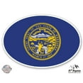 thumbnail image 1 of Nebraska State Flag Oval - 3" Vinyl Sticker - For Car Laptop I-Pad Phone Helmet Hard Hat - Waterproof Decal, 1 of 1