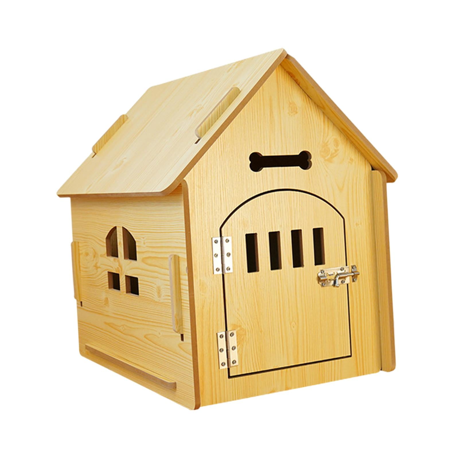 Stgfyxgs Wooden Pet House Dog Kennel Wooden Outdoor Indoor Breathable Cat Bed with Removable Roof for Guinea Pig Hamster Play Sleeping 44cmx57cmx58.5cm