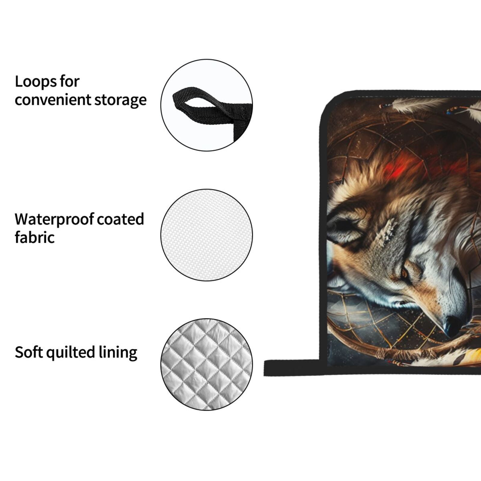 Dream Wolf Feather Art 4Pcs Oven Mitts and Pot Holders Sets Oven Kitchen Gloves Hot Pads for Cooking BBQ Baking Grilling