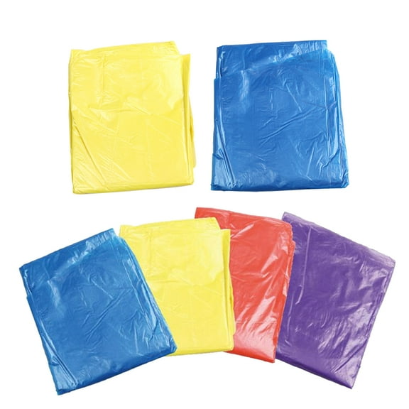 6pcs Disposable Raincoat Adult Emergency Waterproof Hood Poncho Travel Camping Outdoor Thicken Rain Coat Unisex Random Color