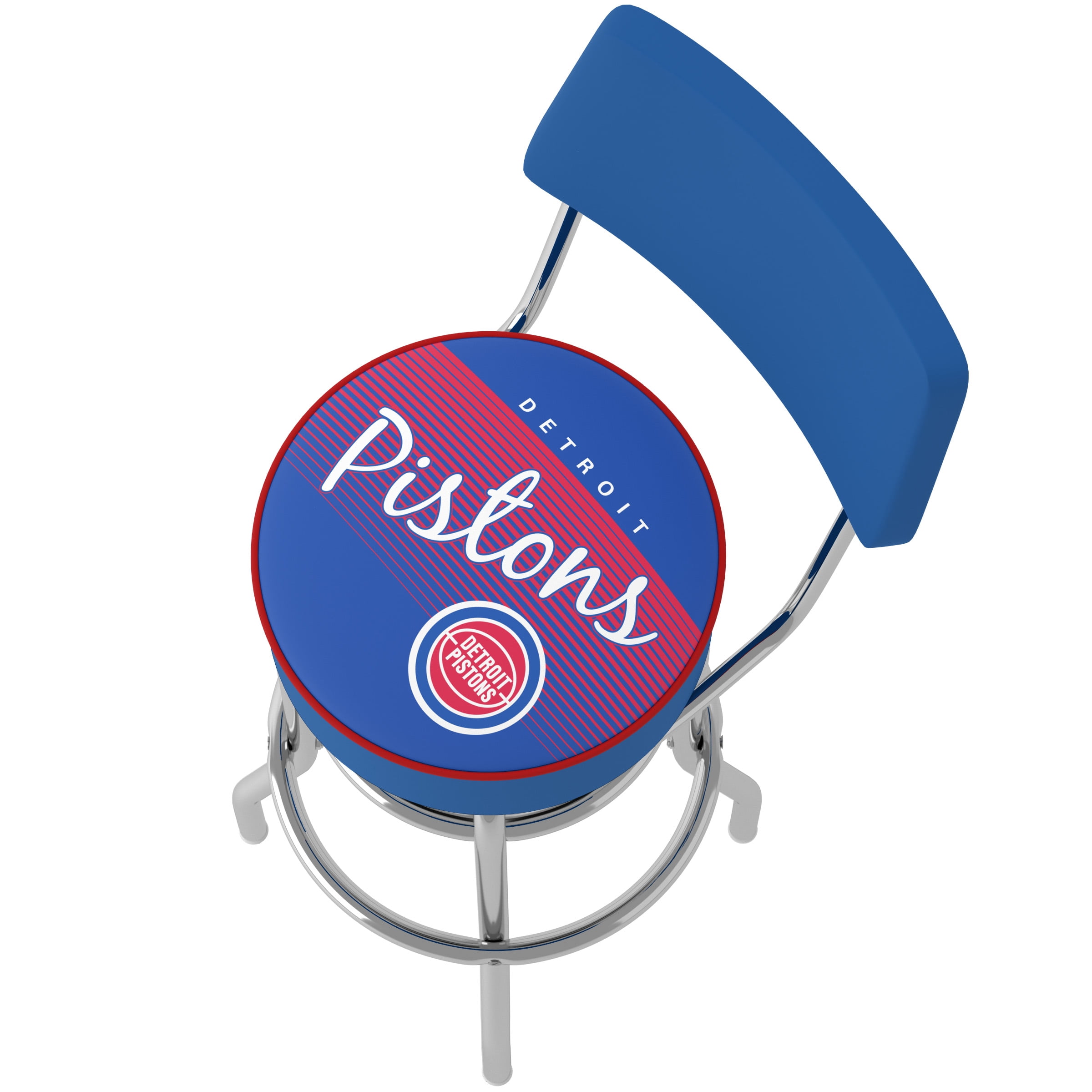 Trademark Gameroom Detroit Pistons Hardwood Classics Bar Stool with Back Rest
