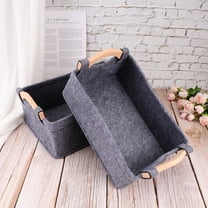 SOPOTUTU Grey Felt Storage Baskets for Shelves 2-Pack Home Organization and Storage Solution