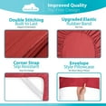 thumbnail image 7 of DREAMCARE - Bed Sheets Set - King Size Sheet with Side Pocket - 4pcs Set, 21 inches, Burgundy, 7 of 7