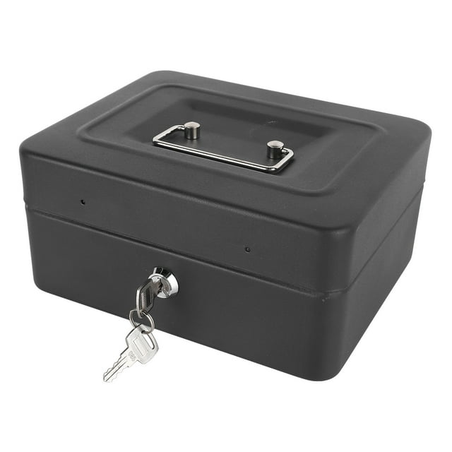 Caja organizadora de efectivo, caja organizadora de dinero grande práctica caja de efectivo de metal multifuncional