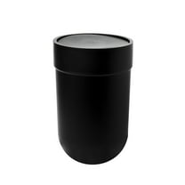 Umbra 1.6 gal Touch Plastic Swing Top Lid Bathroom Trash Can, Black