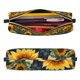 thumbnail image 2 of Disketp Starry Sky Moon Sunflower Estuche de Lápices de Cuero con Cierre, Estuche Compacto para Papelería, Bolígrafos y Accesorios Pequeños, 2 of 7