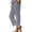 Gray, variant on Women's Patchwork Cotton Linen Pants, High Waisted Wide Leg Straight Leg Trousers with Side Pockets, Cropped Straight Leg Pants for Beach, Casual, Summer Outfits and Loungewear-JN
