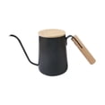 thumbnail image 3 of Hervidor de café de cuello de cisne con asa, pico largo y estrecho, portátil, para verter café 350 ml negro, 3 of 9