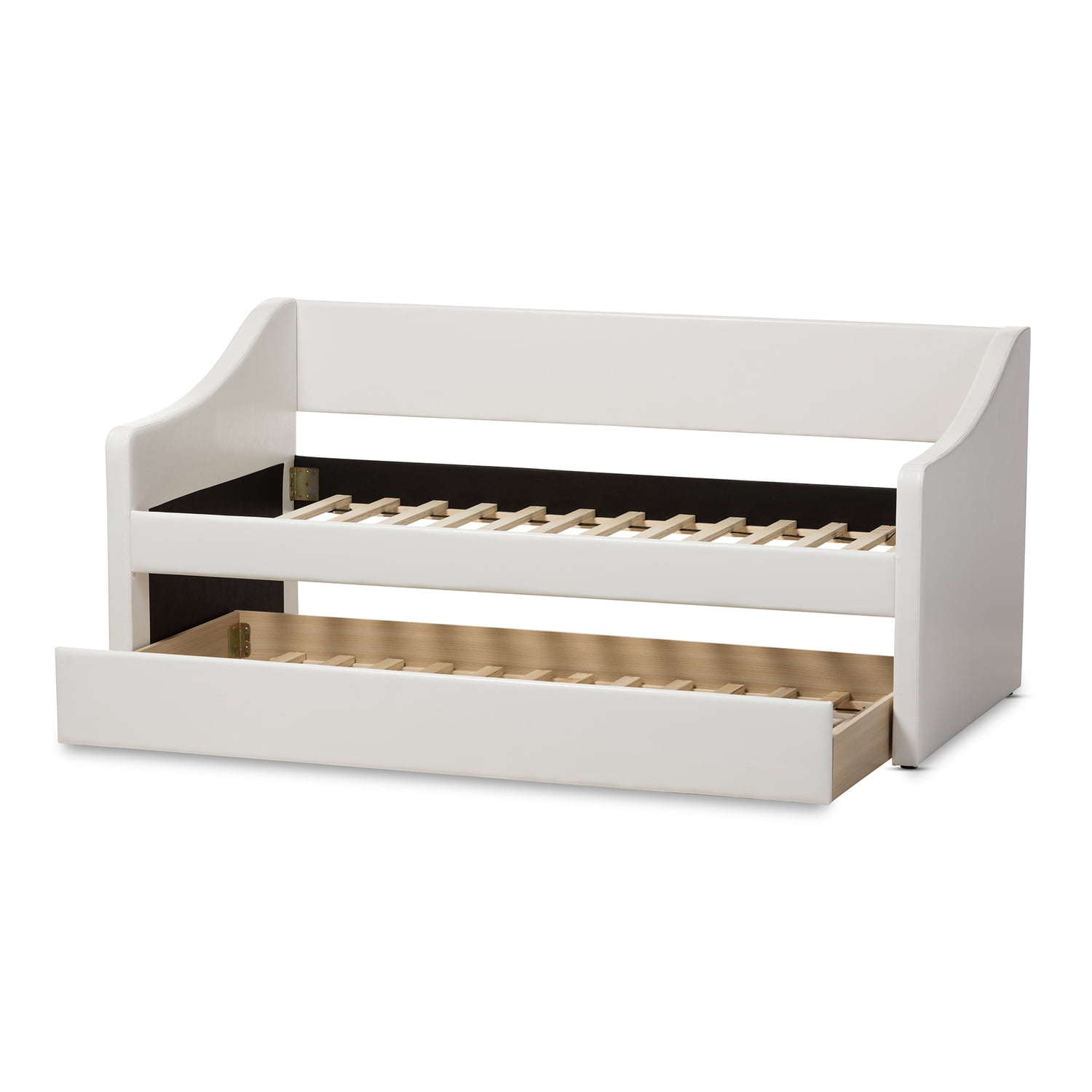 Baxton Studio Barnstorm Modern and Contemporary Beige Fabric Upholstered Daybed with Guest Trundle Bed