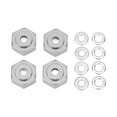 thumbnail image 3 of 4 Uds RC Hex Coupler adaptador profesional de aleación de aluminio RC rueda Hex para coches 1/10 RC titanio gris, 3 of 14