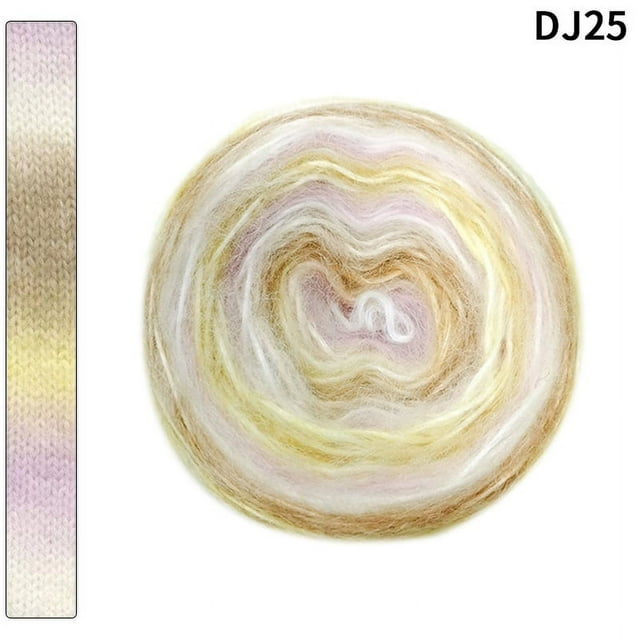Nvzi Hilo de 100 g, hilo acrílico al 58 % para crochet, kit de crochet que cambia de color suavemente, hilo grande, R