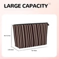 thumbnail image 3 of Leather Travel Bag Wash Bag Makeup Bag Storage Bag 7×5×2.4in For Daily Carrying And Short Trip Maroon Stripe_1, 3 of 8