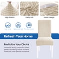 thumbnail image 2 of JIATER Dining Chair Covers Stretch Washable Chair Slipcovers Protector Set of 4,Beige, 2 of 7