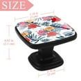 thumbnail image 4 of 4 Pcs Square Cabinet Handle Cupboard Knob Drawer Pulls Handle Tropical Forest Flower Drawer Knobs with Screws Furniture Decoration, 4 of 7
