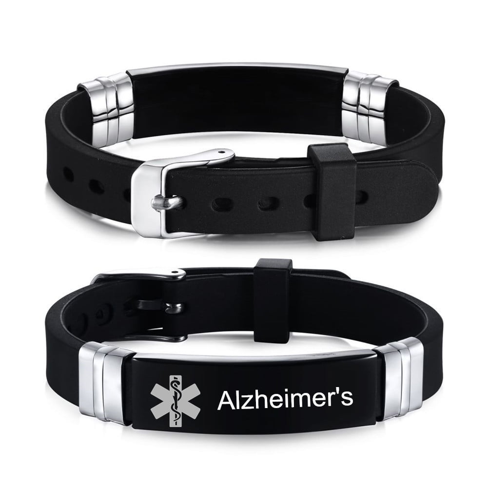 Free Engraving Medical Alert Bracelet for Men,Personalized Medical