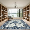 thumbnail image 2 of ODIKA 5'x7' Machine Washable Non-Slip Area Rug, Chinoiserie Navy Blue High Traffic Rug, Blue, 1058277, 2 of 7
