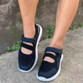 thumbnail image 4 of Vedolay Platform Sneakers for Women Women's Thick Sole Casual Sneakers Comfort Round Toe Platform Slip On Walking Shoes,Dark Blue 9, 4 of 5