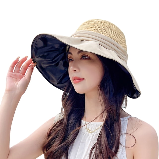Sombrero de pescador con lazo de ala ancha, transpirable, con protección solar UV para mujer, sombrero para el sol, sombreros de playa para fiestas al aire libre